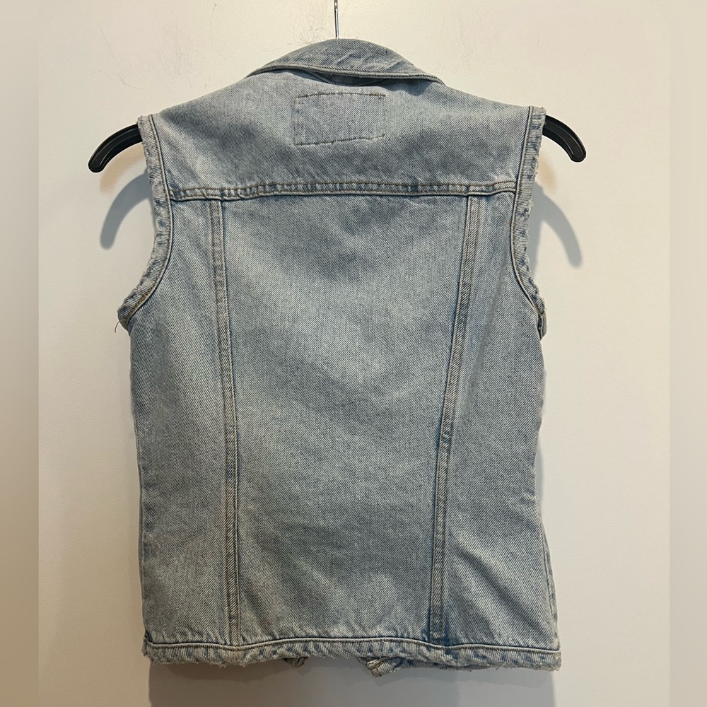 Vintage 1990’s Express Light Blue Denim Vest - Picture 2 of 2